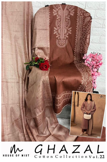 Ghazal Vol 22 House Of Mist Mix Cotton Karachi Salwar Suits Supplier