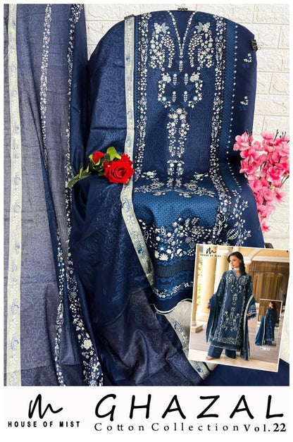 Ghazal Vol 22 House Of Mist Mix Cotton Karachi Salwar Suits Supplier