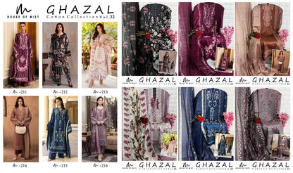 Ghazal Vol 22 House Of Mist Mix Cotton Karachi Salwar Suits Supplier