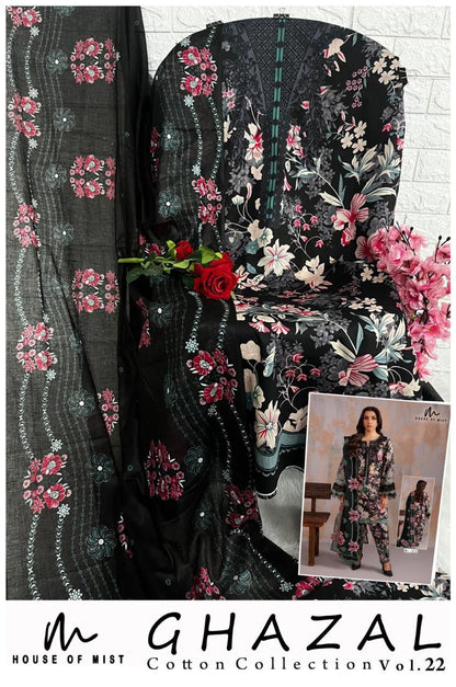 Ghazal Vol 22 House Of Mist Mix Cotton Karachi Salwar Suits Supplier