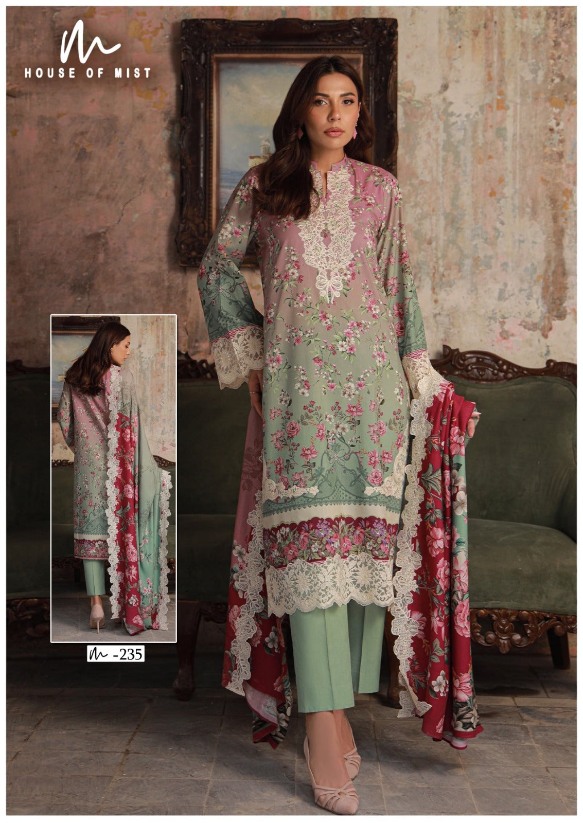 Ghazal Vol 24 House Of Mist Mix Cotton Karachi Salwar Suits Wholesaler Gujarat