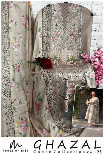 Ghazal Vol 25 House Of Mist Mix Cotton Karachi Salwar Suits Wholesaler India