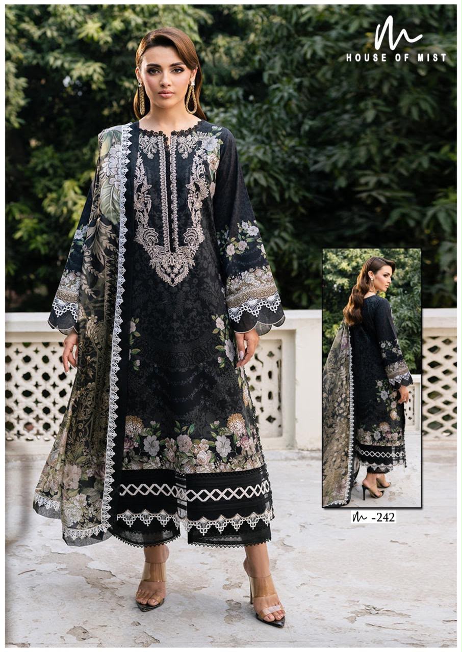Ghazal Vol 25 House Of Mist Mix Cotton Karachi Salwar Suits Wholesaler India