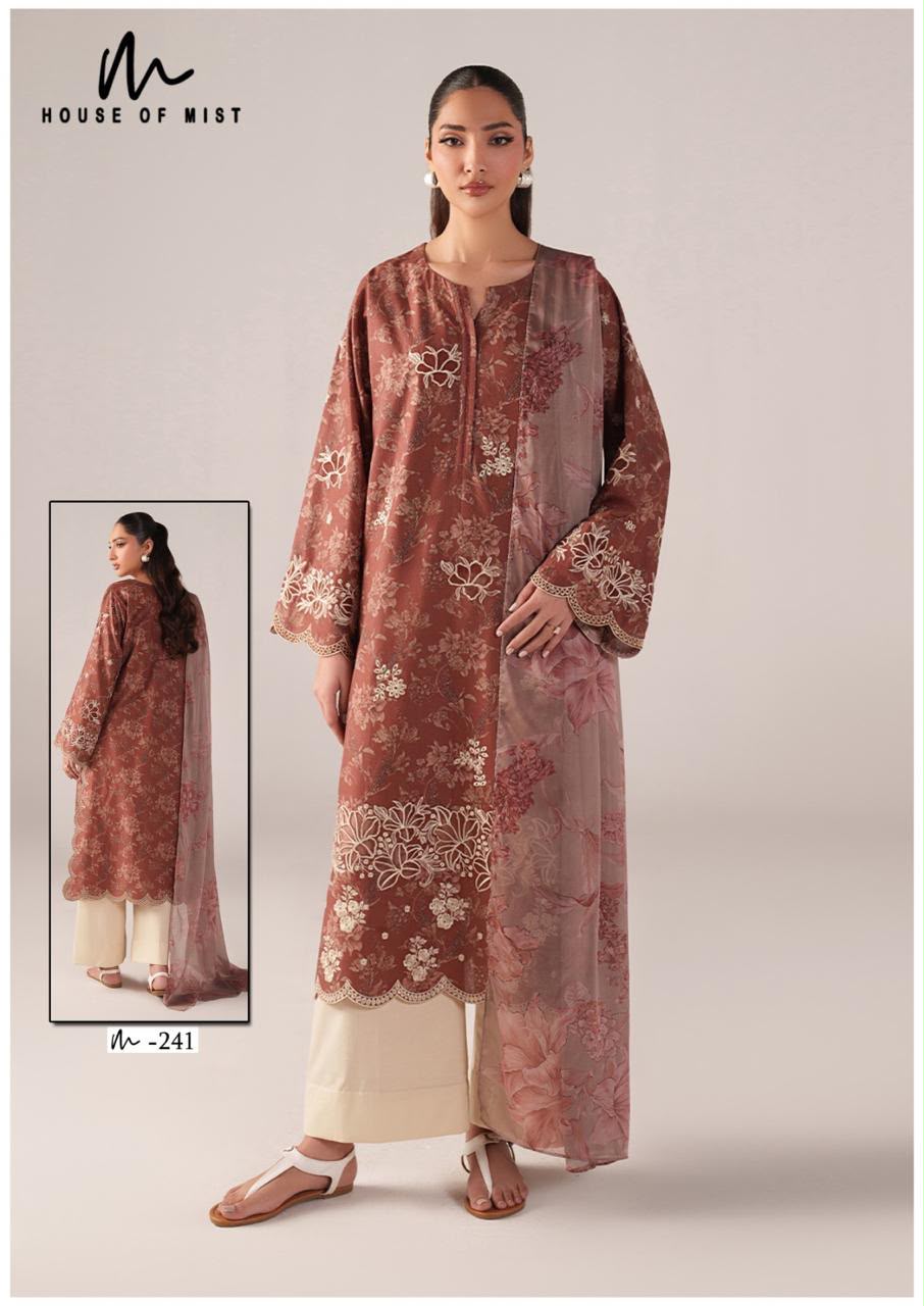 Ghazal Vol 25 House Of Mist Mix Cotton Karachi Salwar Suits Wholesaler India