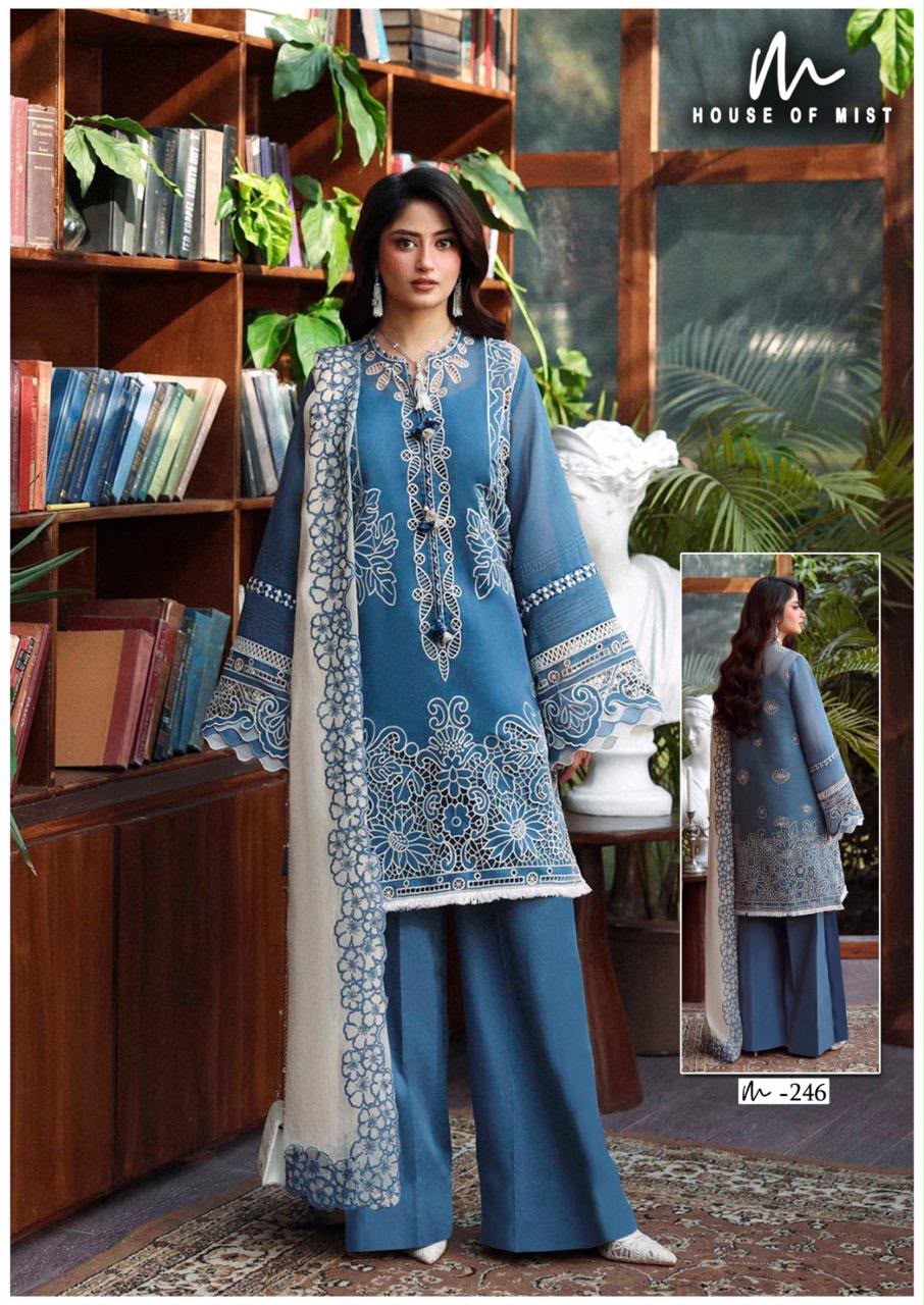 Ghazal Vol 25 House Of Mist Mix Cotton Karachi Salwar Suits Wholesaler India