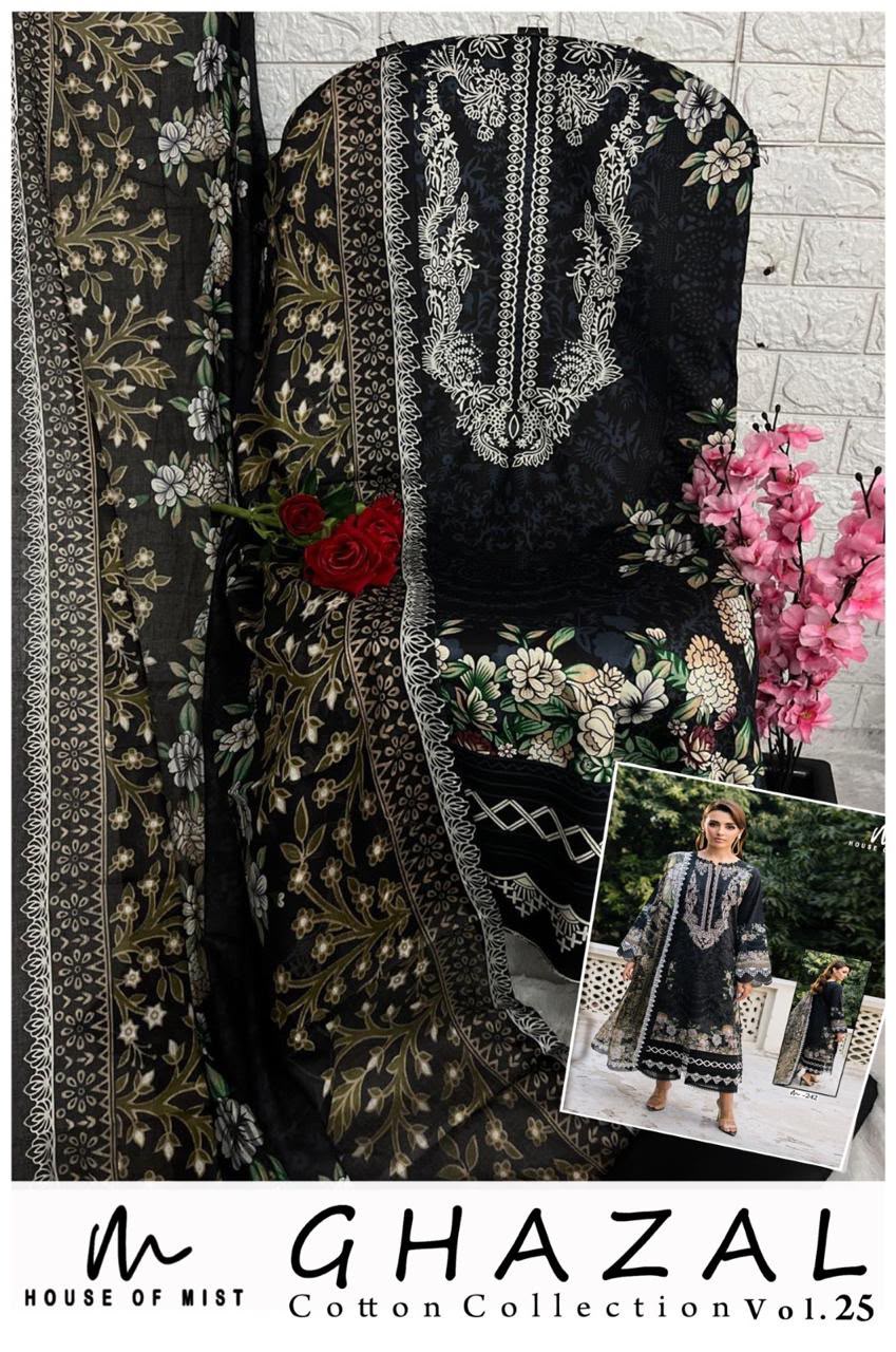 Ghazal Vol 25 House Of Mist Mix Cotton Karachi Salwar Suits Wholesaler India