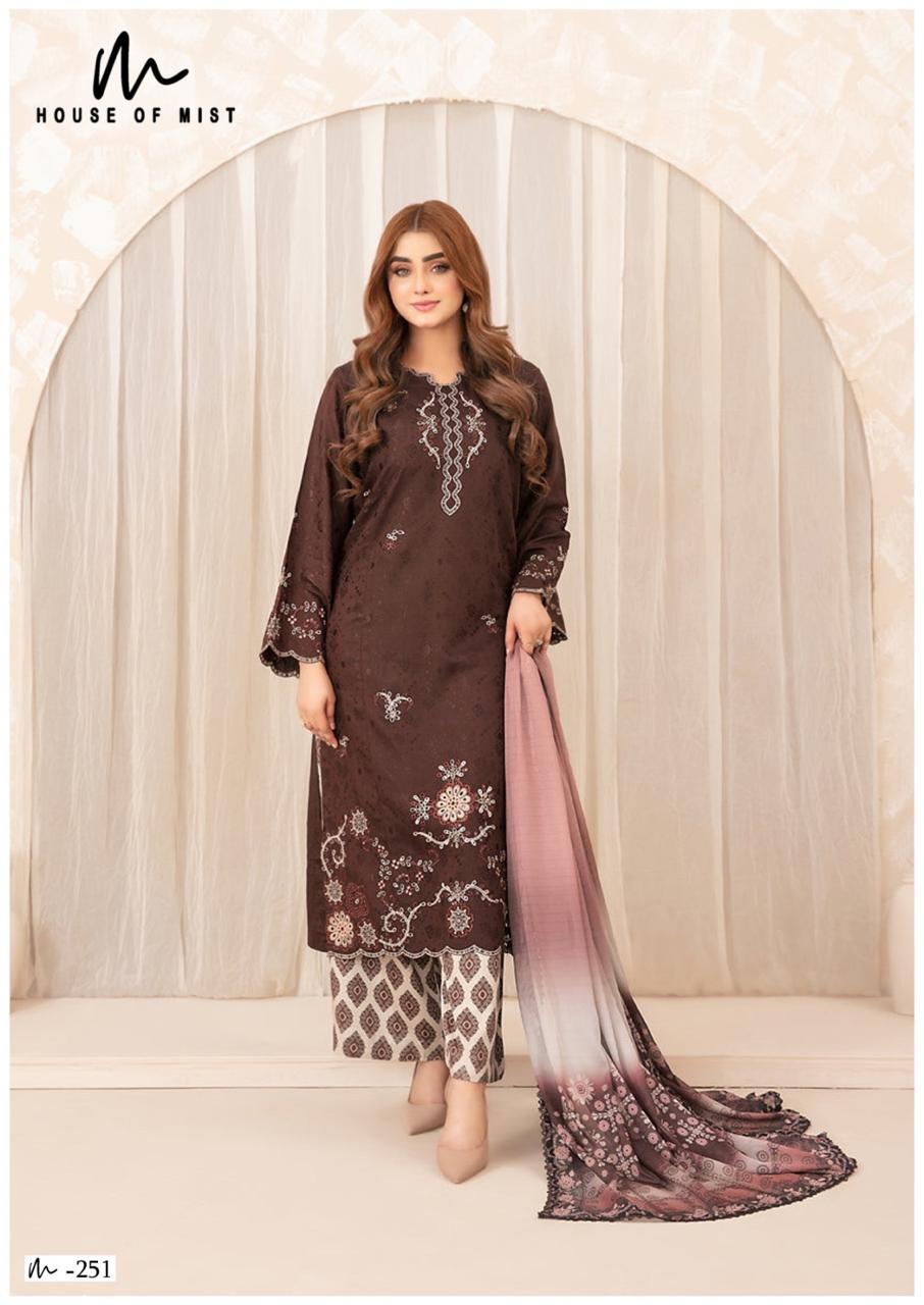 Ghazal Vol 26 House Of Mist Mix Cotton Karachi Salwar Suits Supplier Ahmedabad