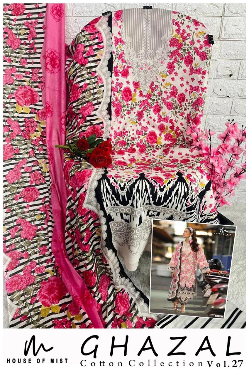 Ghazal Vol 27 House Of Mist Cotton Karachi Salwar Suits Exporter