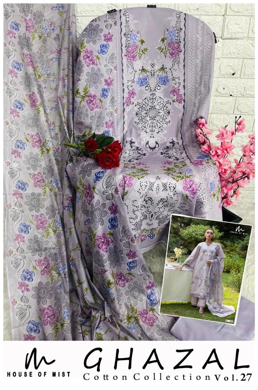 Ghazal Vol 27 House Of Mist Cotton Karachi Salwar Suits Exporter