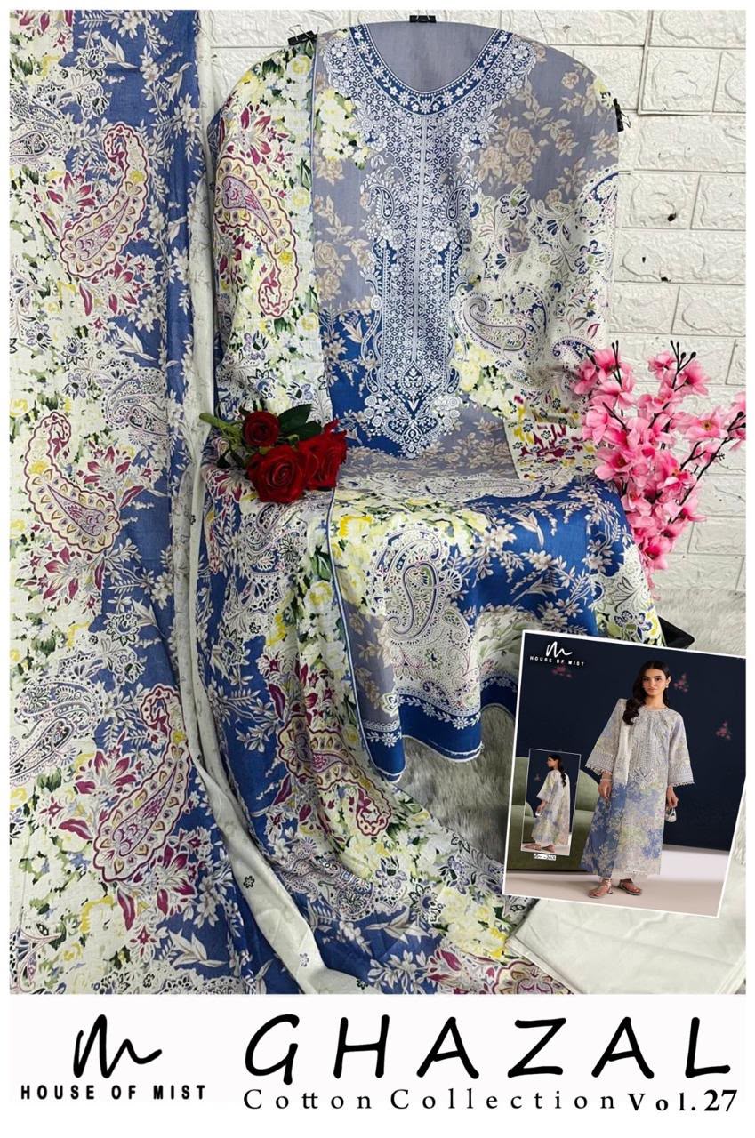 Ghazal Vol 27 House Of Mist Cotton Karachi Salwar Suits Exporter