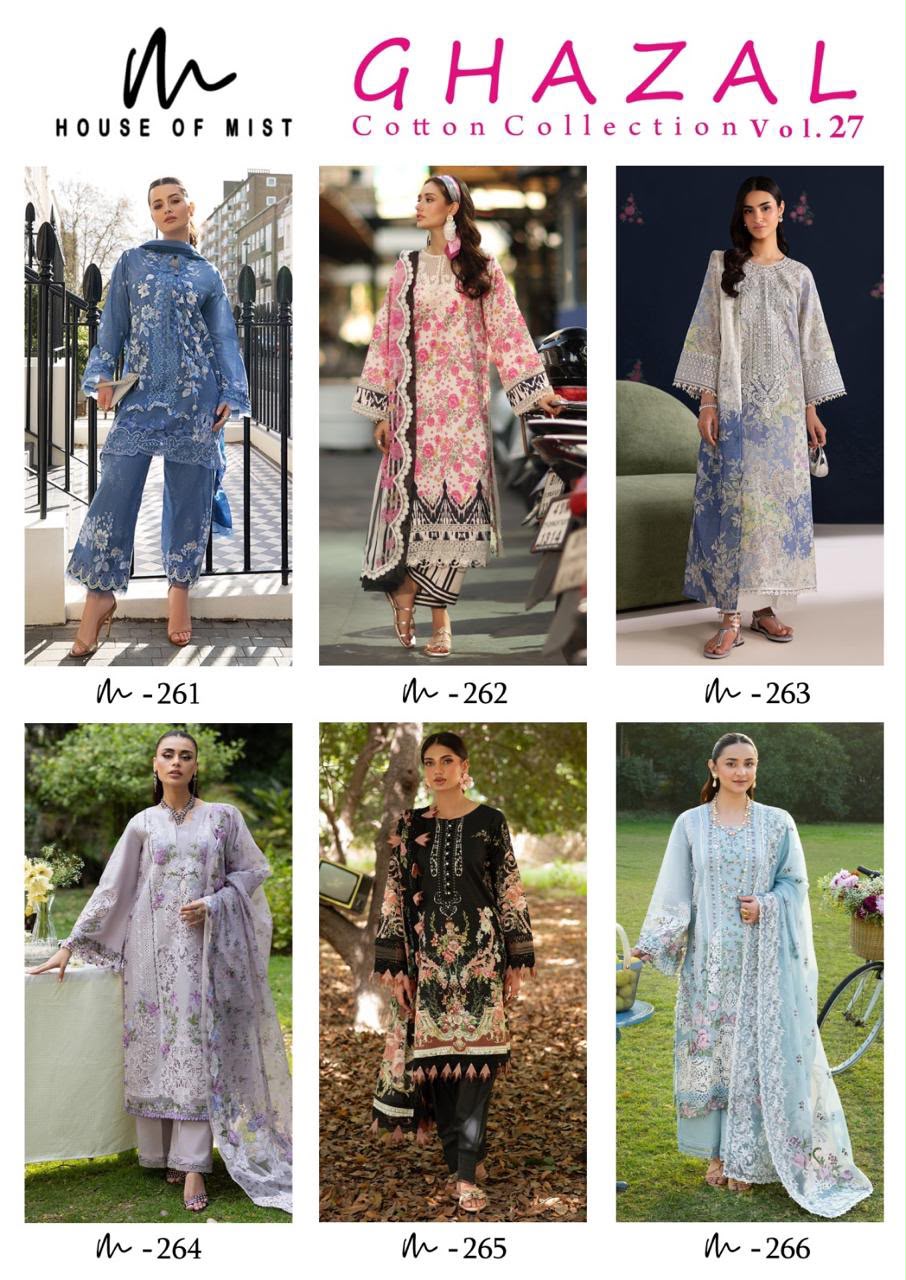 Ghazal Vol 27 House Of Mist Cotton Karachi Salwar Suits Exporter