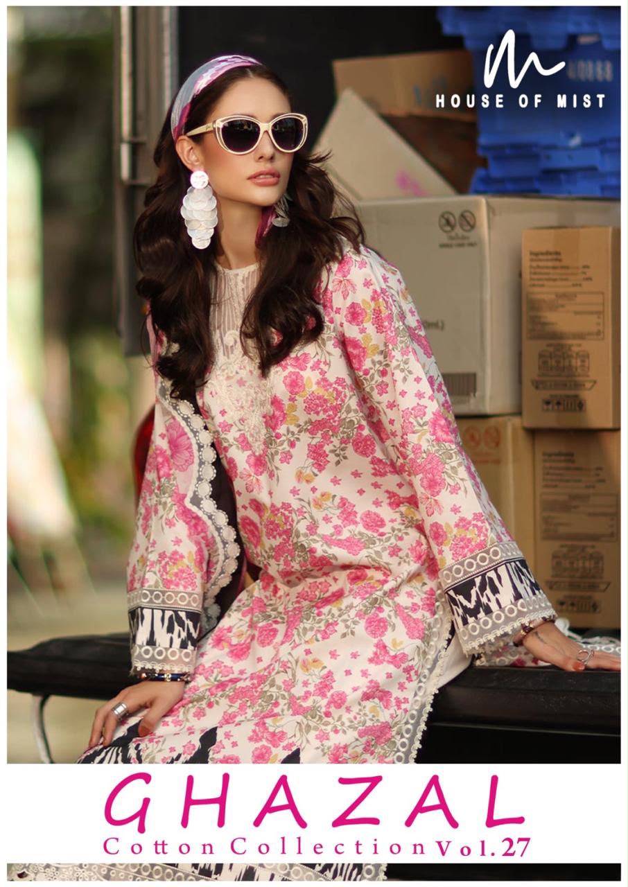 Ghazal Vol 27 House Of Mist Cotton Karachi Salwar Suits Exporter