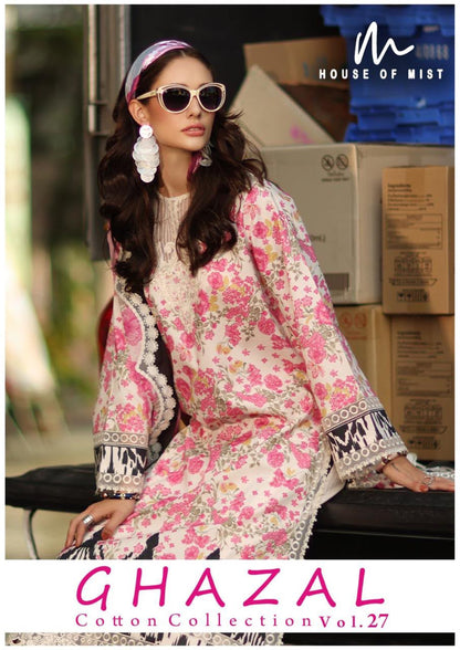 Ghazal Vol 27 House Of Mist Cotton Karachi Salwar Suits Exporter