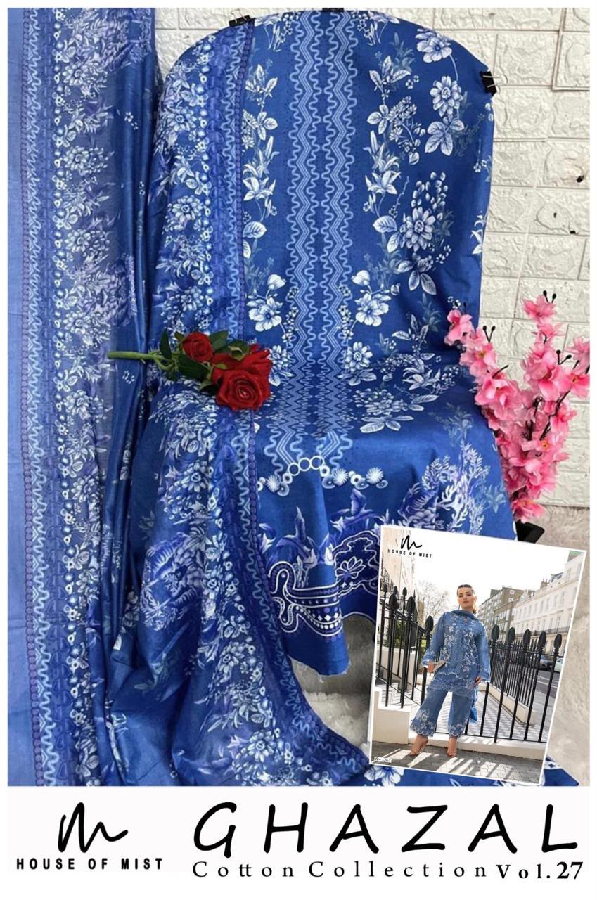 Ghazal Vol 27 House Of Mist Cotton Karachi Salwar Suits Exporter