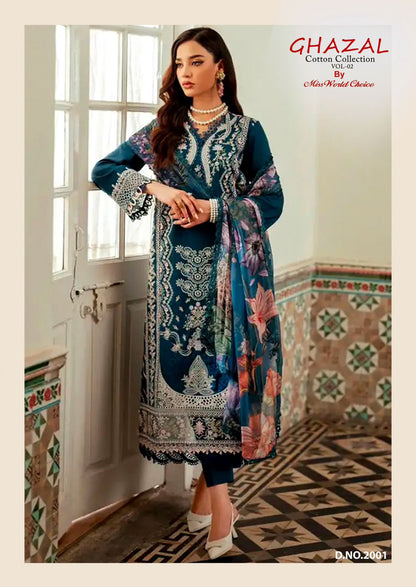 Ghazal Vol 2 Cotton Collection Miss World Choice Karachi Salwar Suits Supplier India