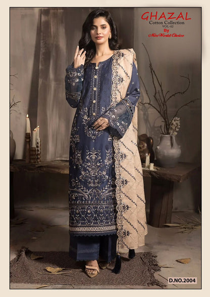 Ghazal Vol 2 Cotton Collection Miss World Choice Karachi Salwar Suits Supplier India