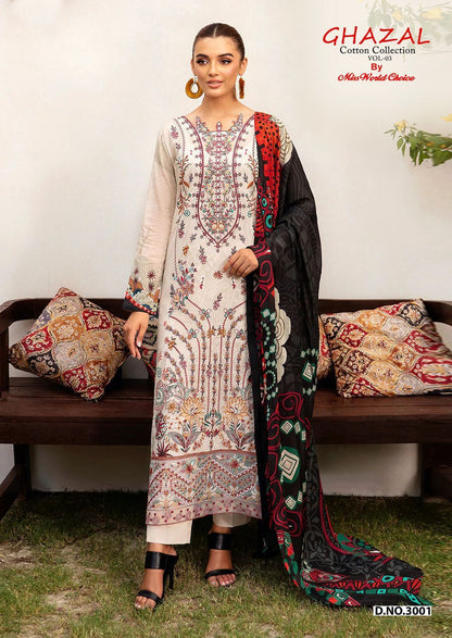 Ghazal Vol 3 Cotton Collection Miss World Choice Karachi Salwar Suits Wholesaler