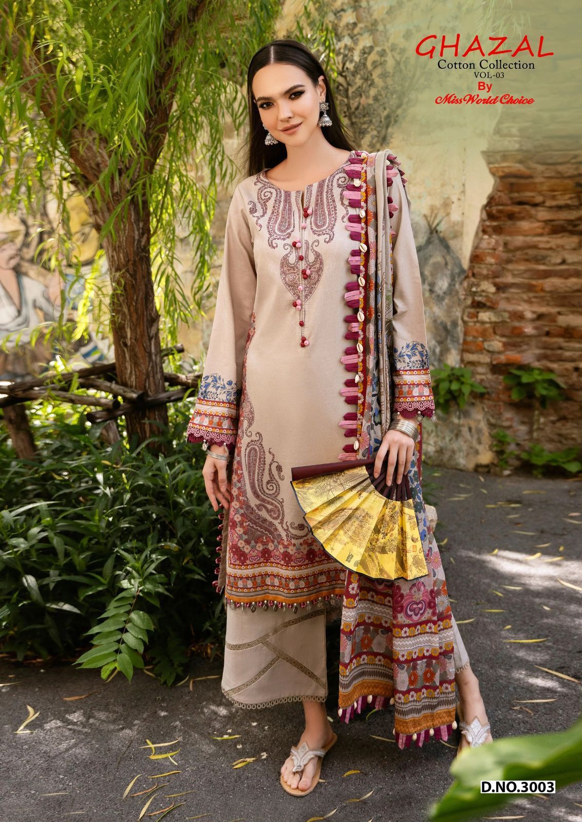 Ghazal Vol 3 Cotton Collection Miss World Choice Karachi Salwar Suits Wholesaler