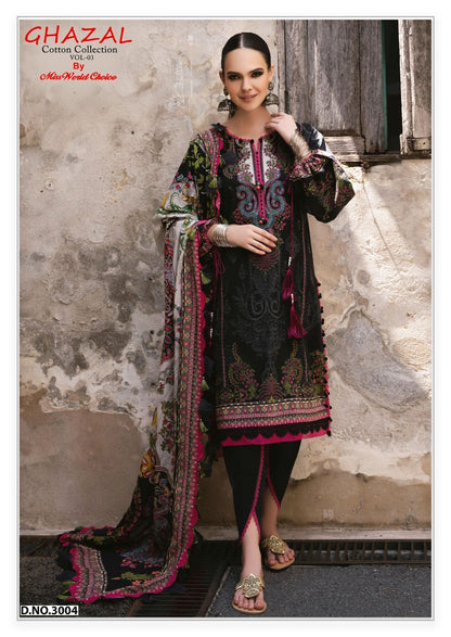 Ghazal Vol 3 Cotton Collection Miss World Choice Karachi Salwar Suits Wholesaler