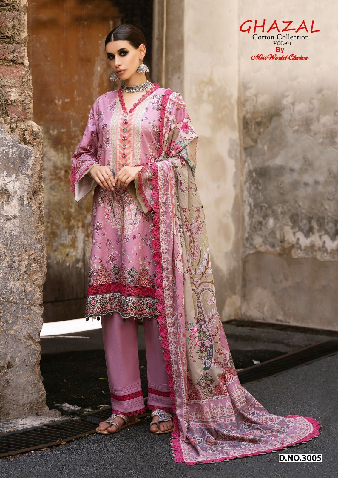 Ghazal Vol 3 Miss World Choice Cotton Karachi Readymade Suits Wholesaler Ahmedabad