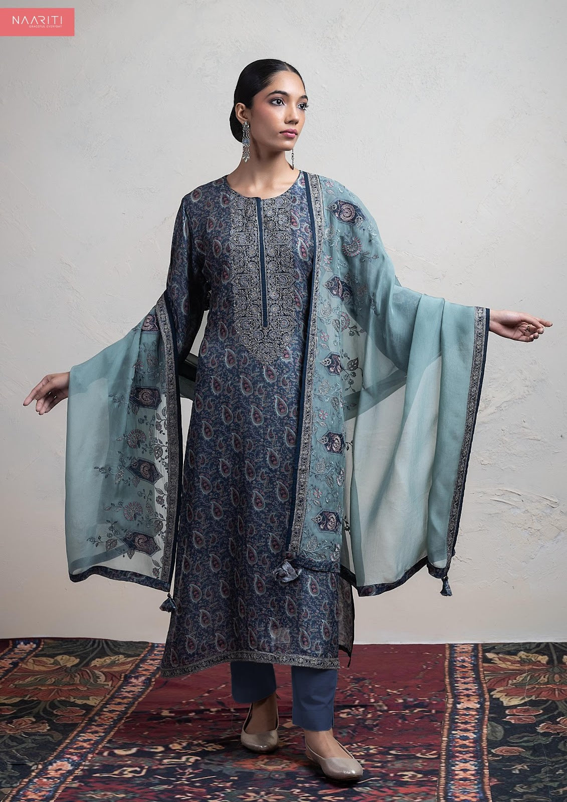 Ghazvi Naariti Raw Silk Pant Style Suits Wholesale Rate