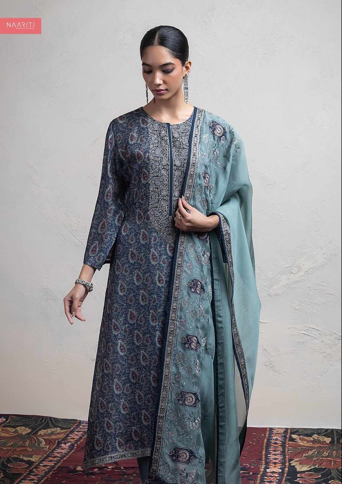 Ghazvi Naariti Raw Silk Pant Style Suits Wholesale Rate