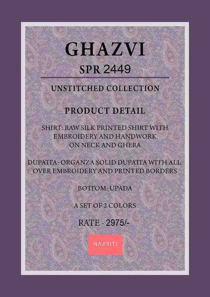 Ghazvi Naariti Raw Silk Pant Style Suits Wholesale Rate