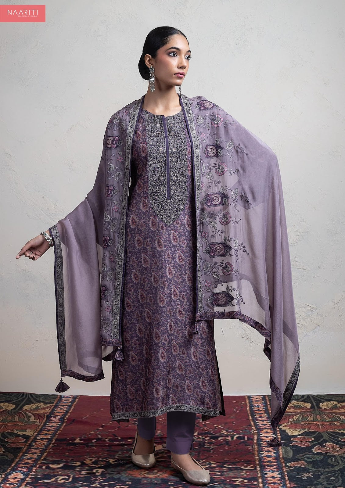 Ghazvi Naariti Raw Silk Pant Style Suits Wholesale Rate