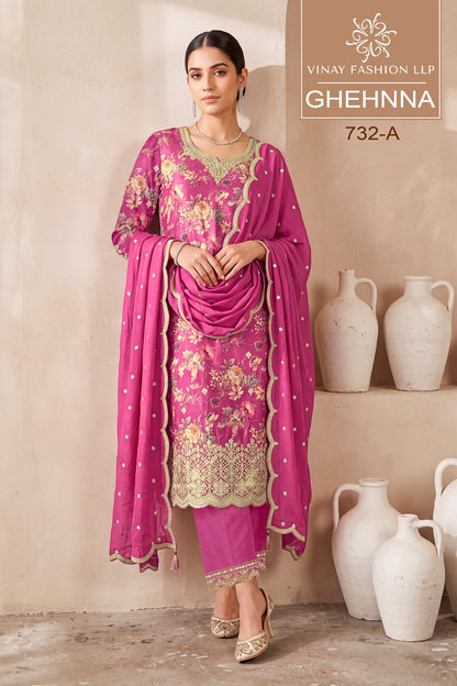 Ghehnna Vinay Fashion Llp Chinon Pant Style Suits Wholesaler
