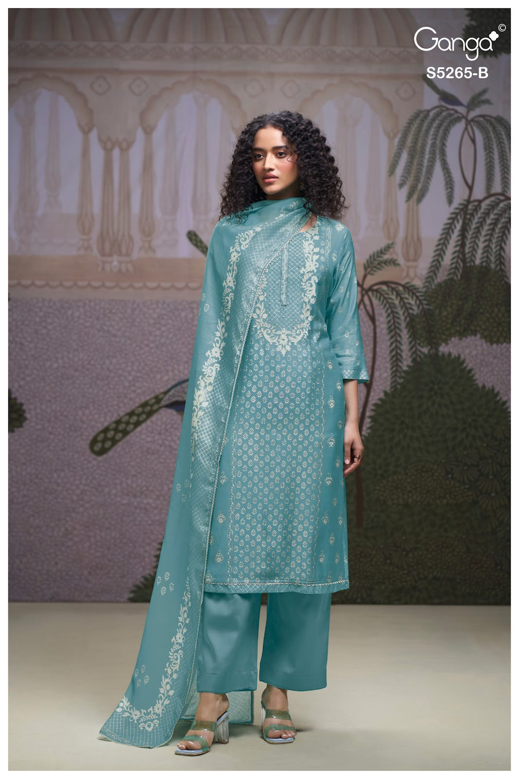 Ghena S5265 Ganga Cotton Satin Pant Style Suits Manufacturer Ahmedabad