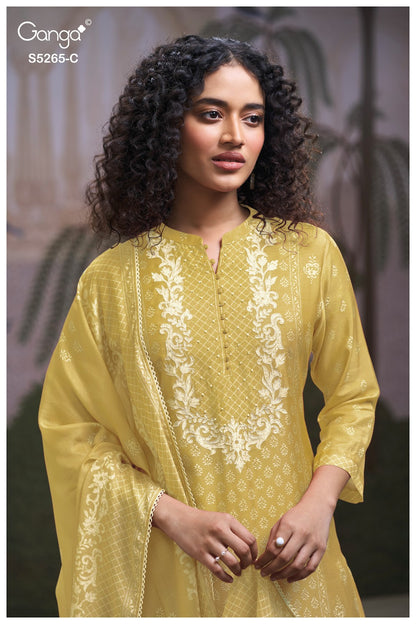 Ghena S5265 Ganga Cotton Satin Pant Style Suits Manufacturer Ahmedabad