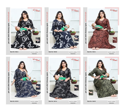 Ghera 1449-1451 Ruchee Fashion Rayon Feeding Night Gown Exporter Ahmedabad
