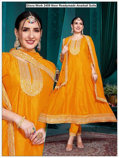 Ghera Work 2409 Noor Vichitra Readymade Anarkali Suits Exporter India