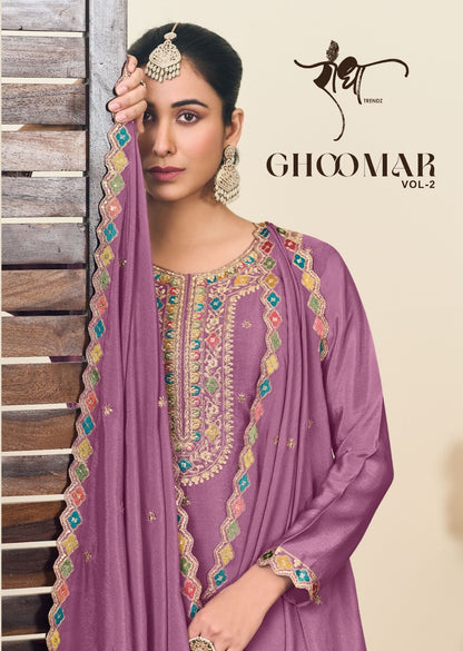Ghoomar Vol 2 Radha Trendz Chinon Readymade Skirt Style Suits Manufacturer Gujarat