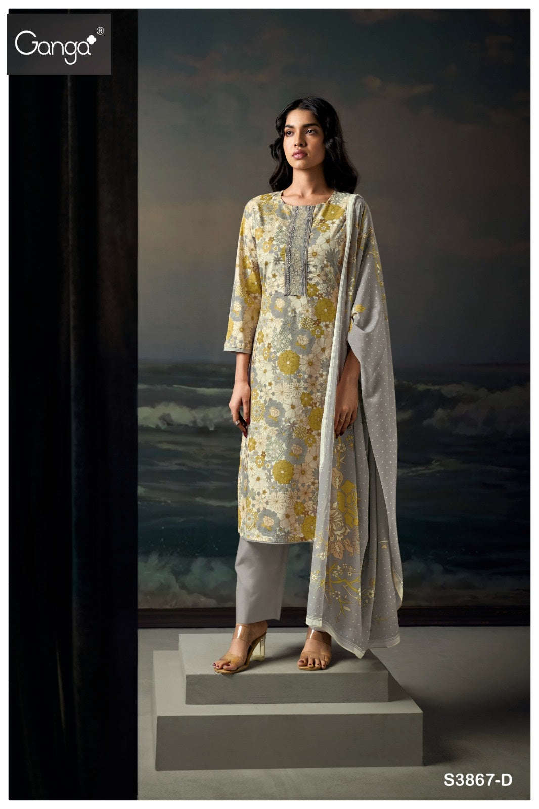 Gia 3867 Ganga Cotton Satin Salwar Suits Manufacturer