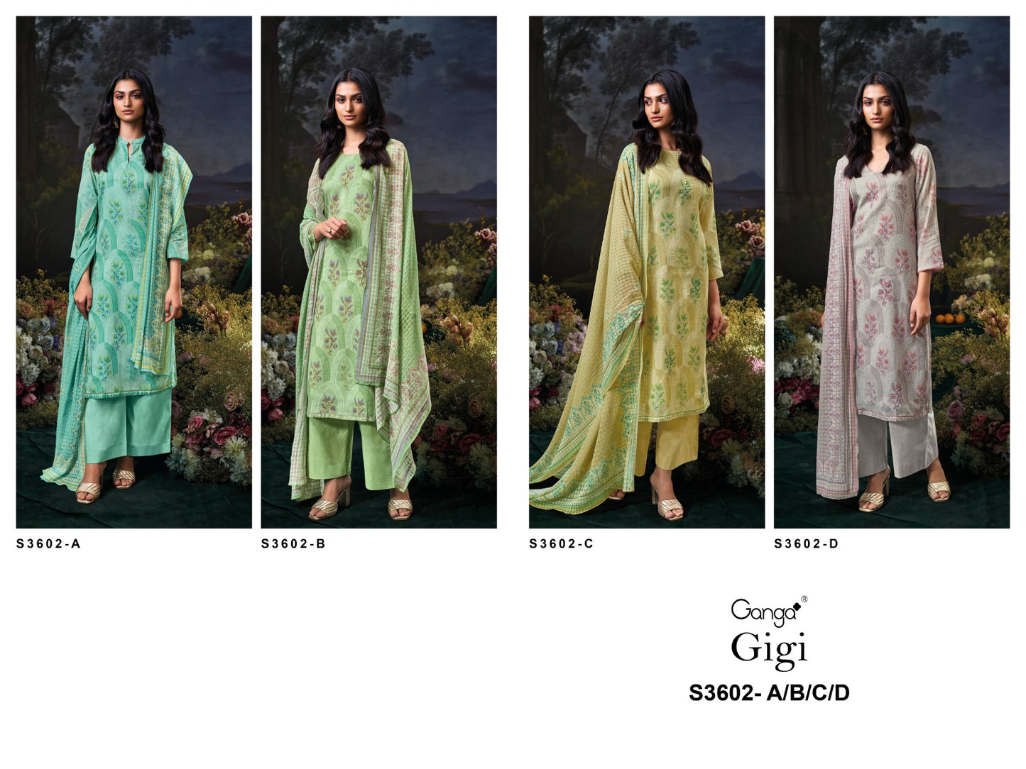 Gigi 3602 Ganga Premium Cotton Pant Style Suits Exporter