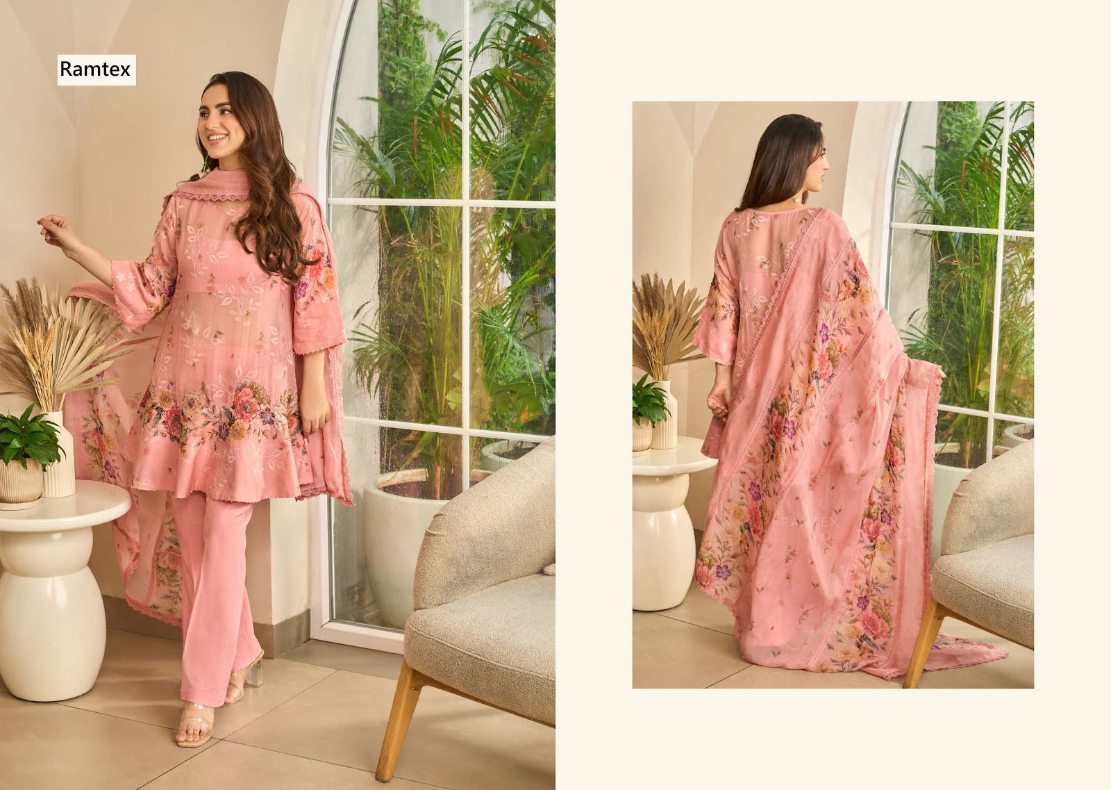 Gilded Sundown Ramtex Organza Pant Style Suits Exporter Ahmedabad