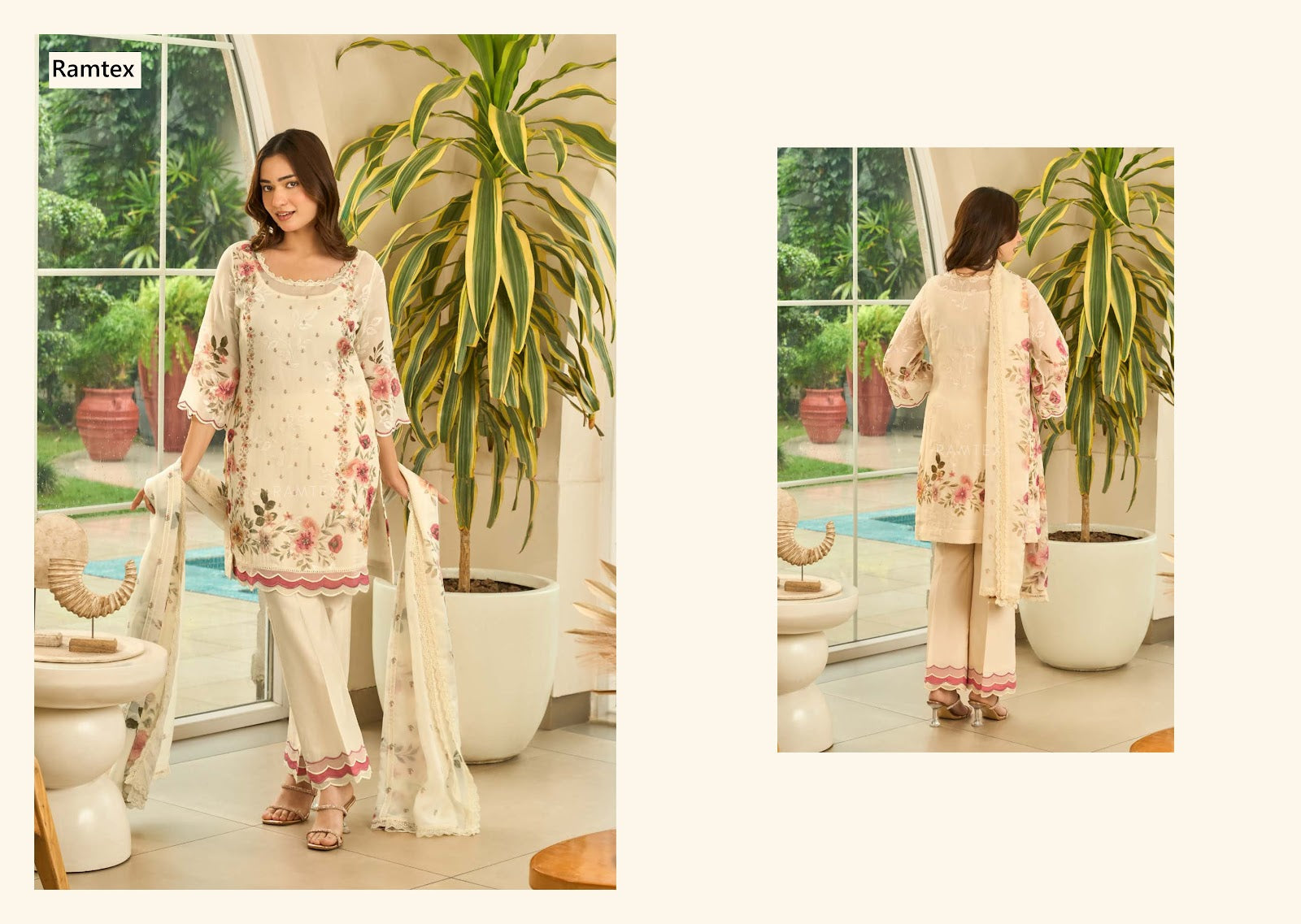 Gilded Sundown Ramtex Organza Pant Style Suits Exporter Ahmedabad