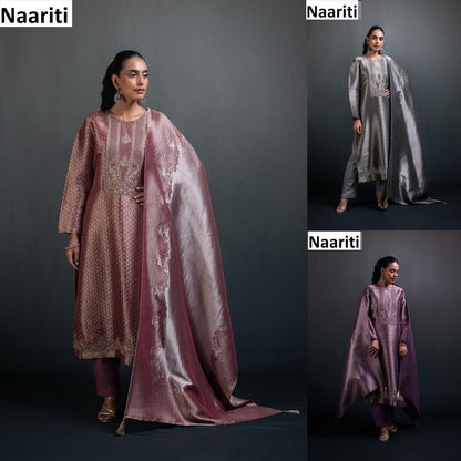 Gilza 175 Naariti Silk Jacquard Pant Style Suits Supplier Ahmedabad