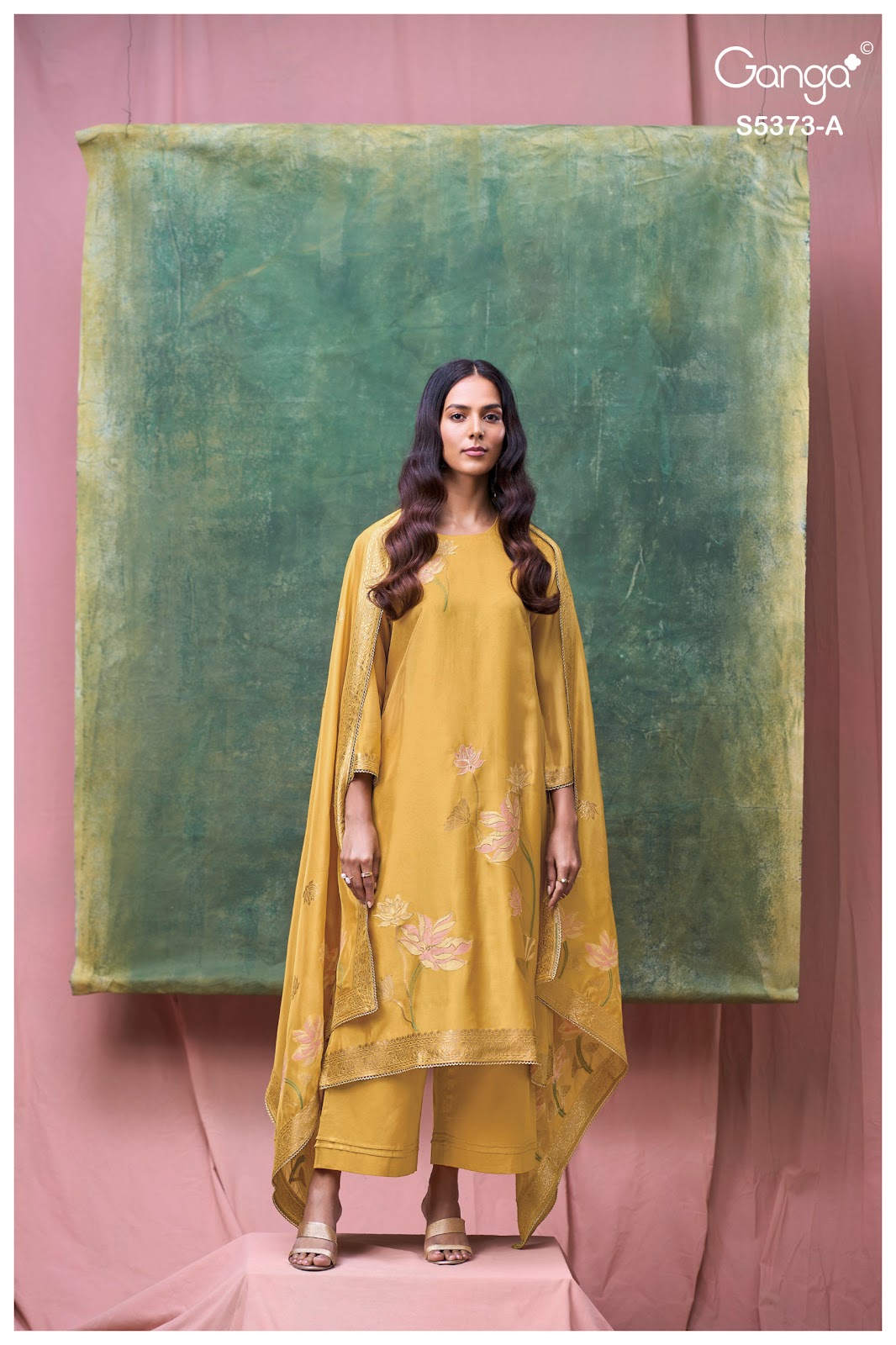 Gineva S5373 Ganga Woven Silk Pant Style Suits Exporter Ahmedabad