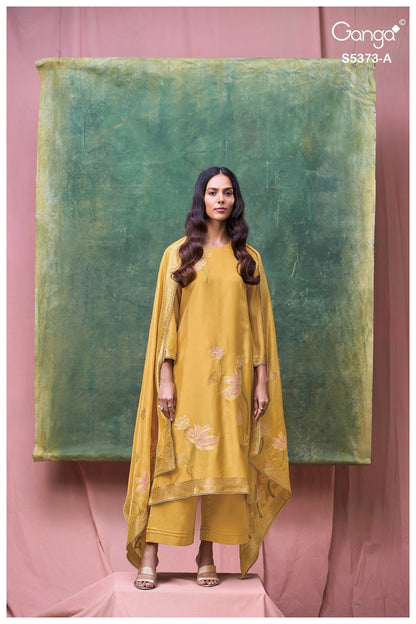 Gineva S5373 Ganga Woven Silk Pant Style Suits Exporter Ahmedabad