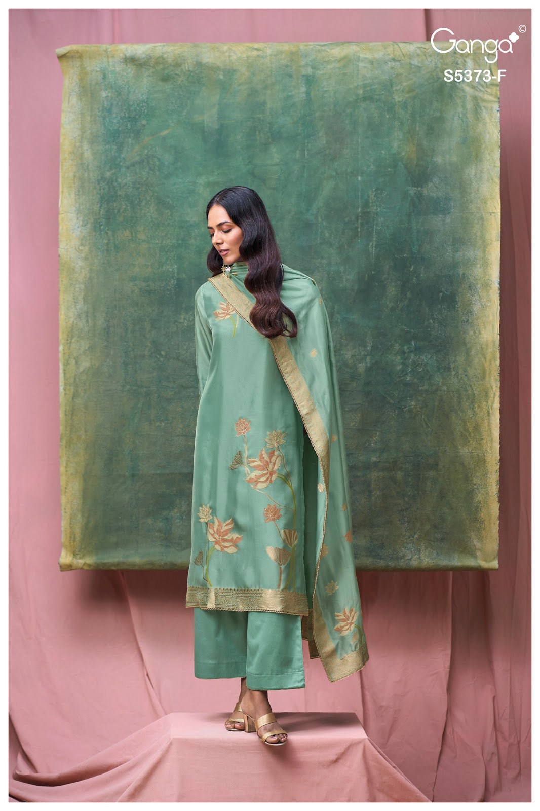 Gineva S5373 Ganga Woven Silk Pant Style Suits Exporter Ahmedabad