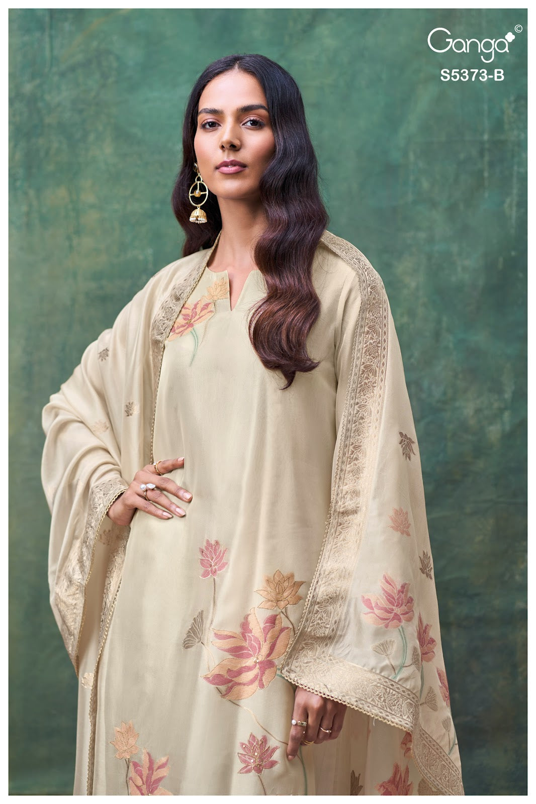 Gineva S5373 Ganga Woven Silk Pant Style Suits Exporter Ahmedabad