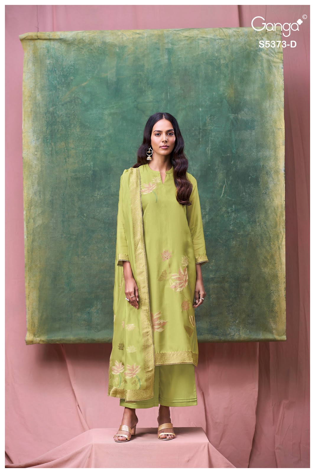 Gineva S5373 Ganga Woven Silk Pant Style Suits Exporter Ahmedabad