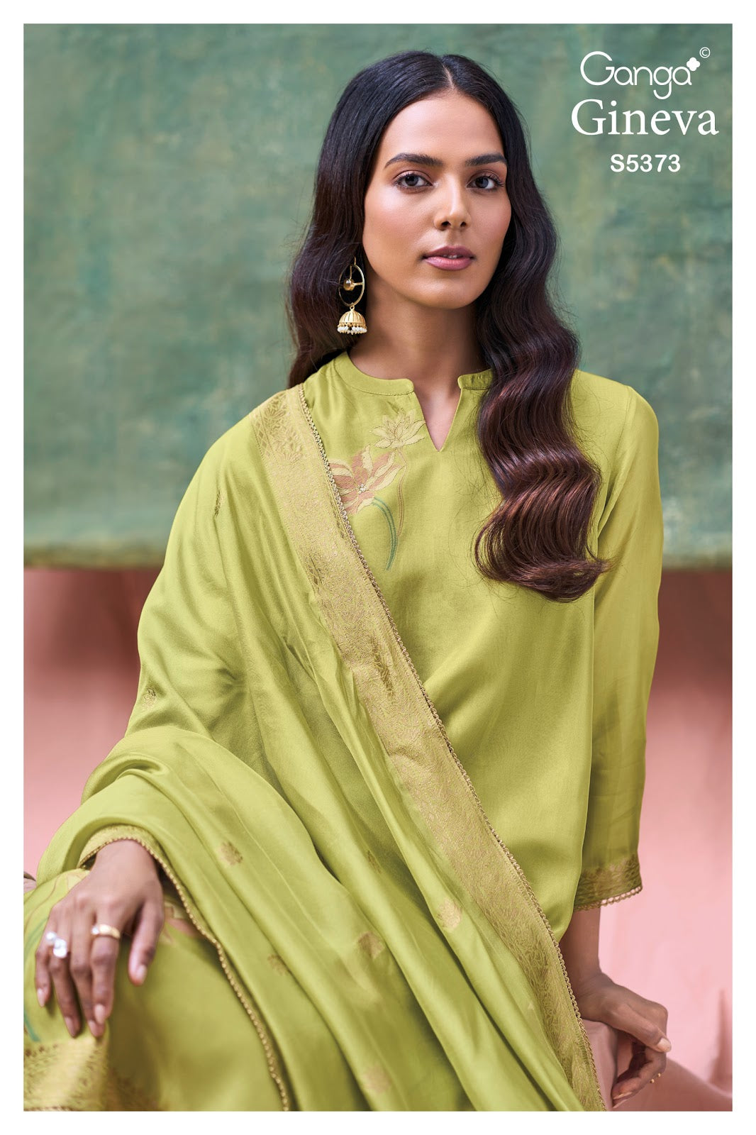 Gineva S5373 Ganga Woven Silk Pant Style Suits Exporter Ahmedabad
