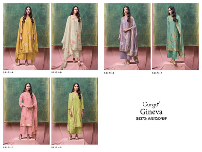 Gineva S5373 Ganga Woven Silk Pant Style Suits Exporter Ahmedabad
