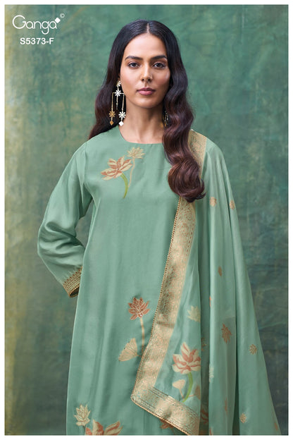 Gineva S5373 Ganga Woven Silk Pant Style Suits Exporter Ahmedabad