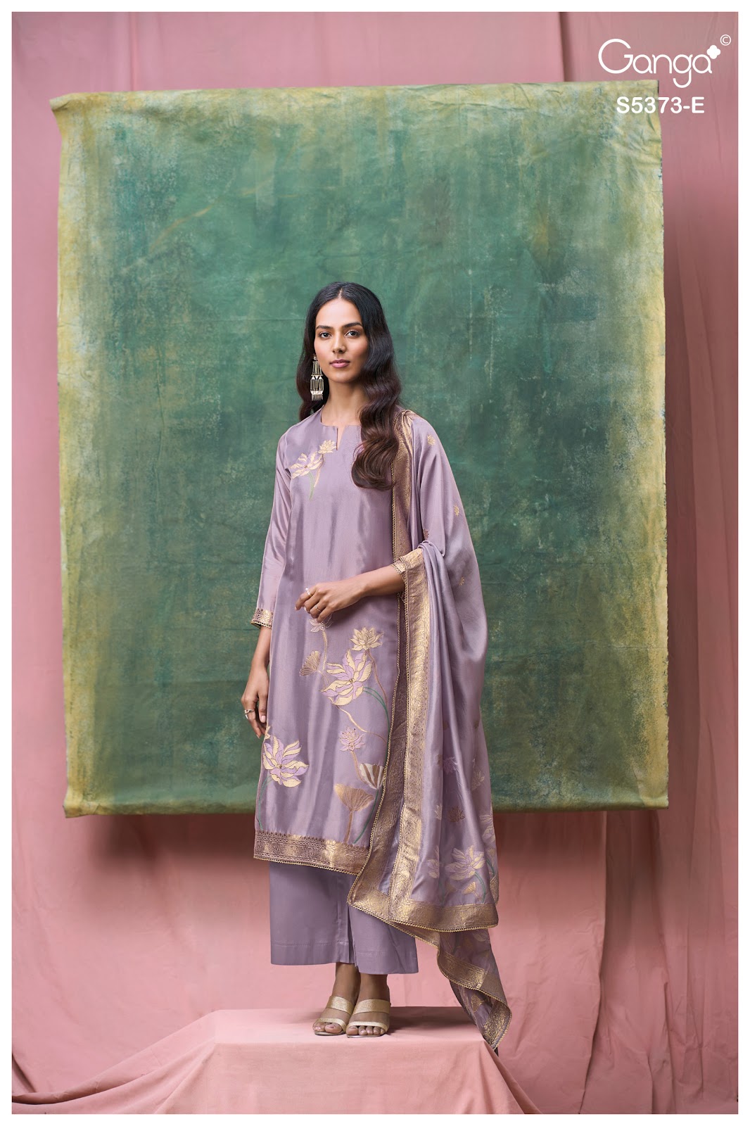 Gineva S5373 Ganga Woven Silk Pant Style Suits Exporter Ahmedabad