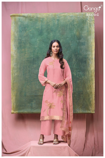 Gineva S5373 Ganga Woven Silk Pant Style Suits Exporter Ahmedabad