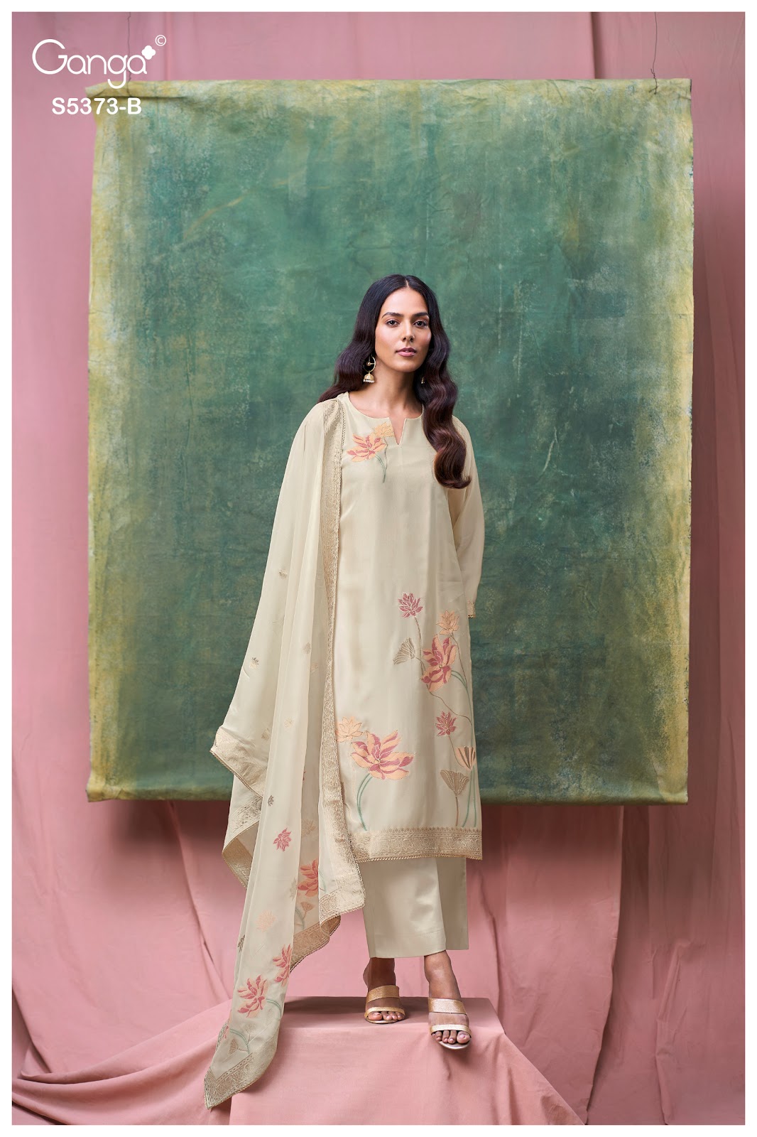 Gineva S5373 Ganga Woven Silk Pant Style Suits Exporter Ahmedabad